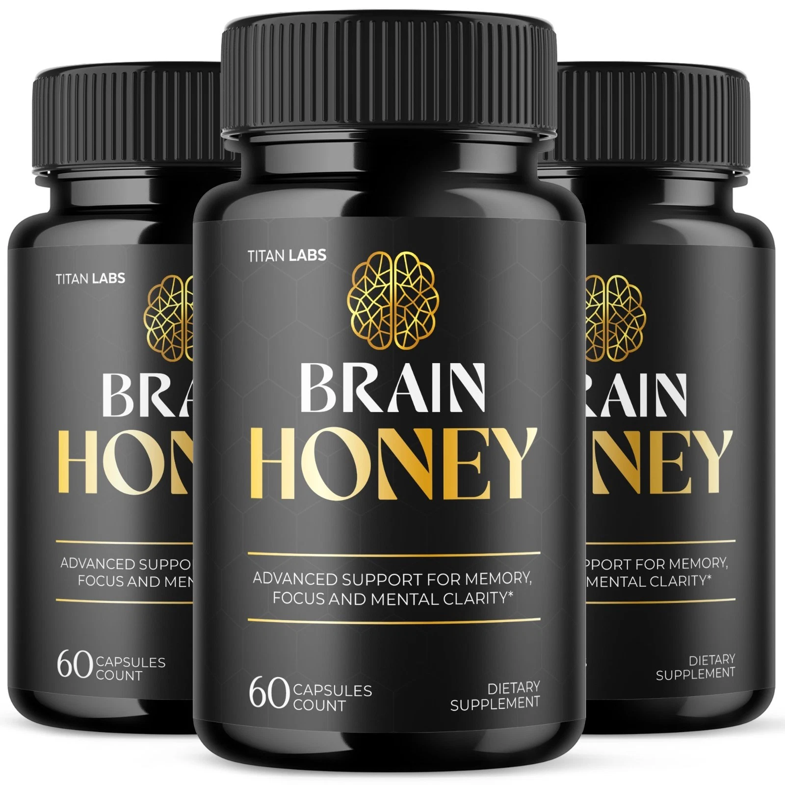 Brain Honey brain health supplement bottles